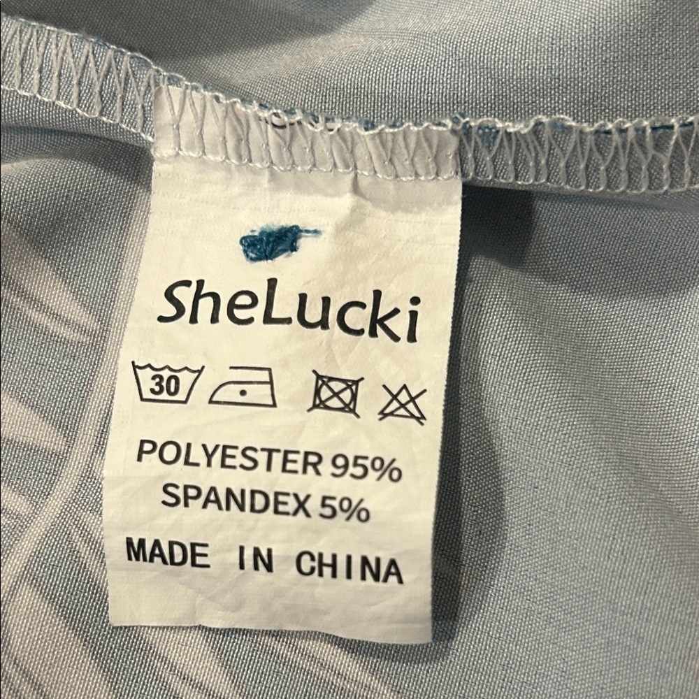 SheLucki Teal Leaf Print Men's Shirt XXXL - Picture 6 of 8